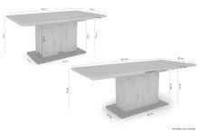 Esstisch >ATHEN< (BxHxT: 160x75x90 cm) in grau - 160x75x90cm (BxHxT)