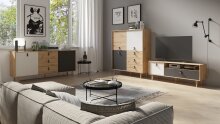 TV-Board >BILL< (BxHxT: 150x50x37 cm) in Eiche/Artisan - 150x50x37cm (BxHxT)