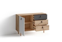Sideboard >BILL< (BxHxT: 120x77x37 cm) in Eiche/Artisan - 120x77x37cm (BxHxT)