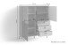 Highboard >BILL< (BxHxT: 120x135x37 cm) in Eiche/Artisan - 120x135x37cm (BxHxT)