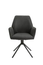Stuhl >BLAIR< (2er-Set) in schwarz aus Microfaser - 57x89x61cm (BxHxT)