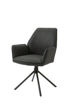 Stuhl >BLAIR< (2er-Set) in schwarz aus Microfaser - 57x89x61cm (BxHxT)