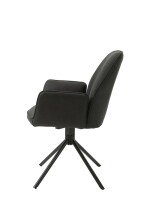 Stuhl >BLAIR< (2er-Set) in schwarz aus Microfaser - 57x89x61cm (BxHxT)