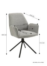 Stuhl >BLAIR< (2er-Set) in schwarz aus Microfaser - 57x89x61cm (BxHxT)