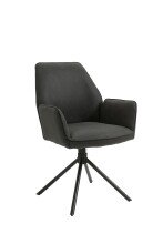 Stuhl >BLAIR< (2er-Set) in schwarz aus Microfaser - 57x89x61cm (BxHxT)