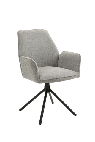 Stuhl >BLAIR< (2er-Set) in grau aus Webstoff - 57x89x61cm (BxHxT)