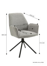 Stuhl >BLAIR< (2er-Set) in grau aus Webstoff - 57x89x61cm (BxHxT)