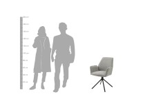 Stuhl >BLAIR< (2er-Set) in grau aus Webstoff - 57x89x61cm (BxHxT)