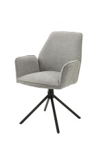 Stuhl >BLAIR< (2er-Set) in grau aus Webstoff - 57x89x61cm (BxHxT)