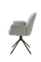 Stuhl >BLAIR< (2er-Set) in grau aus Webstoff - 57x89x61cm (BxHxT)