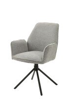 Stuhl >BLAIR< (2er-Set) in grau aus Webstoff -...