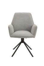 Stuhl >BLAIR< (2er-Set) in grau aus Webstoff - 57x89x61cm (BxHxT)