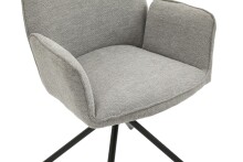 Stuhl >BLAIR< (2er-Set) in grau aus Webstoff - 57x89x61cm (BxHxT)