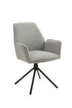 Stuhl >BLAIR< (2er-Set) in grau aus Webstoff -...