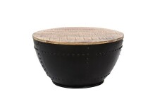 Couchtisch >BOWL< (BxHxT: 70x38x70 cm) in schwarz -...