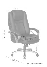 Chefsessel >BRUNO-XXL< (BxT: 71,5x70,5 cm) in schwarz - 71,5x70,5cm (BxT)