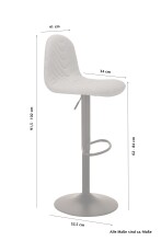 Bistrostuhl >CASINO< (2er-Set) in grau aus Webstoff - 41x52,5cm (BxT)