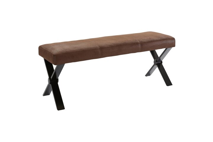 Bank >CLAUDE< (BxHxT: 141x51x51 cm) in braun aus Microfaser - 141x51x51 (BxHxT)