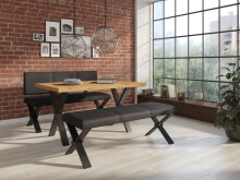 Bank >CLAUDE< (BxHxT: 141x51x51 cm) in schwarz - 141x51x51 (BxHxT)