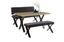 Bank >CLAUDE< (BxHxT: 141x51x51 cm) in schwarz - 141x51x51 (BxHxT)