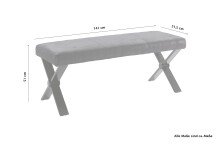 Bank >CLAUDE< (BxHxT: 141x51x51 cm) in schwarz - 141x51x51 (BxHxT)