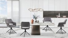 Stuhl >ELEONORE< (2er-Set) in grau aus Cord - 57x84x61cm (BxHxT)