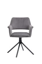 Stuhl >ELEONORE< (2er-Set) in grau aus Cord - 57x84x61cm (BxHxT)