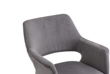 Stuhl >ELEONORE< (2er-Set) in grau aus Cord - 57x84x61cm (BxHxT)