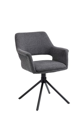 Stuhl >ELEONORE< (2er-Set) in grau aus Webstoff - 57x84x61cm (BxHxT)