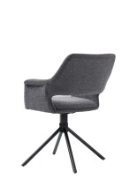 Stuhl >ELEONORE< (2er-Set) in grau aus Webstoff - 57x84x61cm (BxHxT)