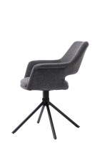 Stuhl >ELEONORE< (2er-Set) in grau aus Webstoff - 57x84x61cm (BxHxT)