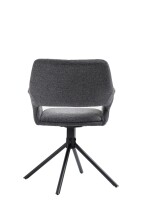 Stuhl >ELEONORE< (2er-Set) in grau aus Webstoff - 57x84x61cm (BxHxT)