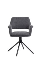 Stuhl >ELEONORE< (2er-Set) in grau aus Webstoff - 57x84x61cm (BxHxT)