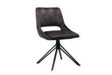Stuhl >ESMA< (2er-Set) in schwarz aus Samt -...