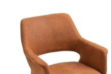 Stuhl >ESTELLE< (2er-Set) in braun aus Microfaser - 57x84x61cm (BxHxT)