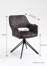 Stuhl >ESTELLE< (2er-Set) in braun aus Microfaser - 57x84x61cm (BxHxT)