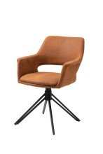 Stuhl >ESTELLE< (2er-Set) in braun aus Microfaser - 57x84x61cm (BxHxT)