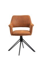 Stuhl >ESTELLE< (2er-Set) in braun aus Microfaser - 57x84x61cm (BxHxT)