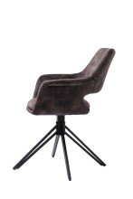 Stuhl >ESTELLE< (2er-Set) in grau aus Samt - 57x84x61cm (BxHxT)