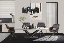 Stuhl >ESTELLE< (2er-Set) in grau aus Samt - 57x84x61cm (BxHxT)