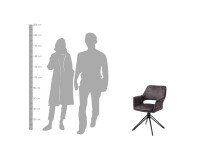 Stuhl >ESTELLE< (2er-Set) in grau aus Samt - 57x84x61cm (BxHxT)