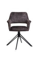 Stuhl >ESTELLE< (2er-Set) in grau aus Samt - 57x84x61cm (BxHxT)