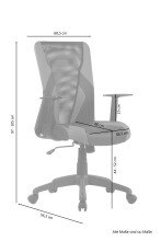 Chefsessel >FLASH< (BxT: 56,5x60,5 cm) in schwarz/weiß - 56,5x60,5 (BxT)