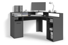 Schreibtisch >FOX< (BxHxT: 139x90,8x139 cm) in anthrazit - 139x90,8x139 (BxHxT)