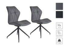 Stuhl >IMKE< (2er-Set) in grau - 52x90,5x62cm (BxHxT)