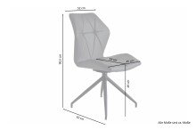 Stuhl >IMKE< (2er-Set) in grau - 52x90,5x62cm (BxHxT)