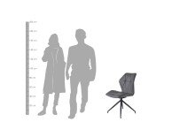 Stuhl >IMKE< (2er-Set) in grau - 52x90,5x62cm (BxHxT)