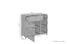 Sideboard >JACKSON< (BxHxT: 98x85x40 cm) in Old Style - 98x85x40cm (BxHxT)