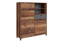 Highboard >JACKSON< (BxHxT: 126x143x40 cm) in Old...