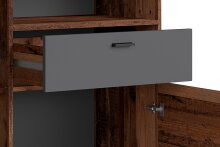 Highboard >JACKSON< (BxHxT: 126x143x40 cm) in Old Style - 126x143x40cm (BxHxT)